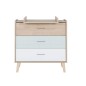 ZELIE BOIS BLANC IMPRIME COMMODE 3 TIROI