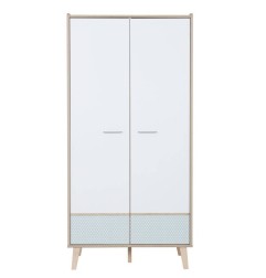 ZELIE BOIS BLANC IMPRIME ARMOIRE 2 PORTES