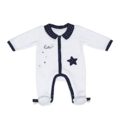 PYJAMA VELOURS BLANC GARCON
