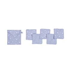 5 LINGETTES LAVABLES 10X10 CM + POCHETTE ASSORTIE