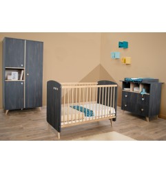 ENSEMBLE LIT 60X120 + COMMODE + PLAN A LANGER + ARMOIRE SENJA