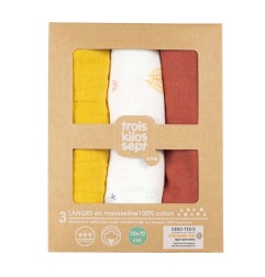 LOT DE 3 LANGES 70X70 CM-OEKO TEX