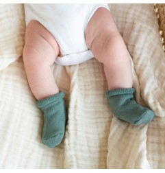 LOT 3 PAIRES CHAUSSETTE 0-6M - SAPIN / ECRU / SAUGE