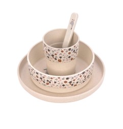 COFFRET REPAS TINY FARMER MOUTON/OIE NATURE (ASSIETTE, BOL, TASSE, CUILLERE) PP