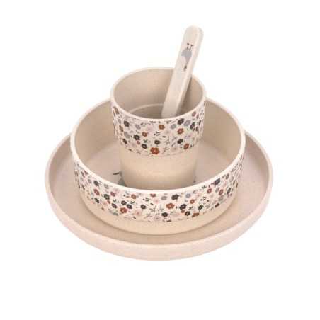 COFFRET REPAS TINY FARMER MOUTON/OIE NATURE (ASSIETTE, BOL, TASSE, CUILLERE) PP