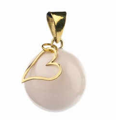 BOLA - BIJOU DE GROSSESSE BOLA - BLANC AVEC GRIGRI COEUR DORE - ONE SIZE