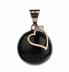 BIJOU GROSSESSE BOLA - NOIR AVEC BRELOQUE EN FORME COEUR