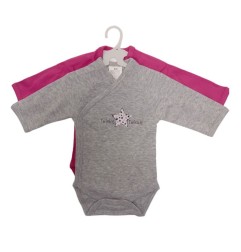 2 BODYS NAISS ML FILLE 0-3M