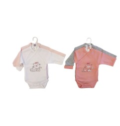 2 BODYS NAISS ML FILLE 0-3M