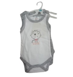 2 BODYS BRETELLE 0-3M GRIS/ROSE