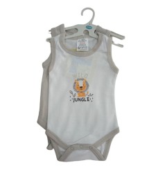 2 BODYS BRETELLE 0-3M BEIGE/BLEU