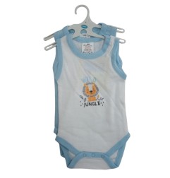 2 BODYS BRETELLE 0-3M BEIGE/BLEU