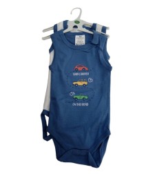 2 BODYS BRETELLE 3-24M GRIS/BLEU