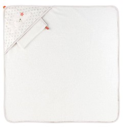 CAPE DE BAIN + GANT 75X75CM