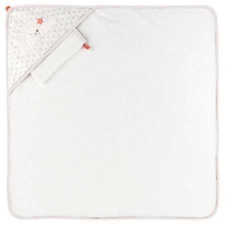 CAPE DE BAIN + GANT 75X75CM