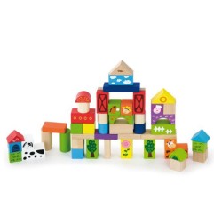 BLOCS EN BOIS - 50PCS FERME