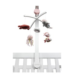 MOBILE MUSICAL EN BOIS BLANC OCEAN PINK