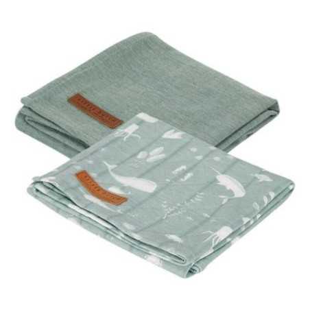 SET 2 LANGES 70X70 OCEAN MINT