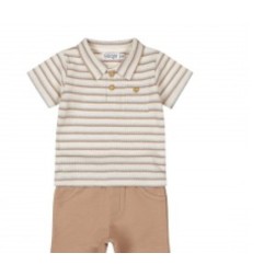 HAUT+PANTALON MARRON BLEU RAYURES 18M