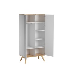 ARMOIRE 2 PORTES NATUREBABY BLANC/BOIS