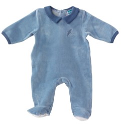 DORS BIEN VELOURS OUV. DOS 6 MOIS GAIA BLEU