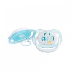 2 SUCETTES PHYSIO SILICONE 0/18 P'TIT CHAT