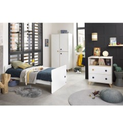 LIT COMBINE EVOLUTIF 120X60 ETOILE BOUTON ETOILE OSLO