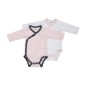 BODIES BLANC/ROSE LOT DE 2 TAILLE 3 MOIS MISS FLEUR DE LUNE