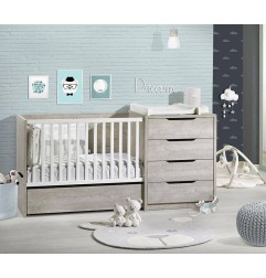 TIROIR LIT COMBINE EVOLUTIF SUR ROULETTES LOFT