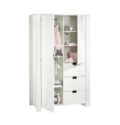 ARMOIRE 2 PORTES, 3 TIROIRS CITYBLANC