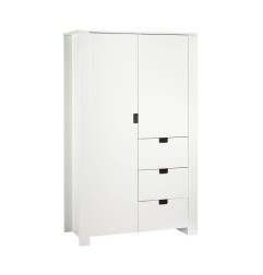 ARMOIRE 2 PORTES, 3 TIROIRS CITYBLANC