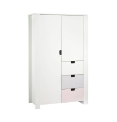 ARMOIRE 2 PORTES, 3 TIROIRS CITY GIRL