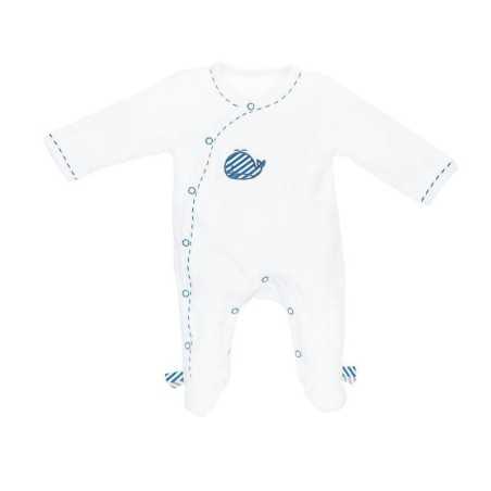 PYJAMA VELOURS OUVERTURE COTE TAILLE 1 MOIS BLUE B