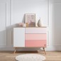 COMMODE 1 PORTE ET 3 TIROIRS ROSE VERSION TIROIRS ROSE SEVENTIES