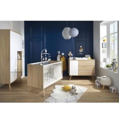 COMMODE 1 PORTE ET 3 TIROIRS BOIS VERSION TIROIRS DECOR BOIS SEVENTIES