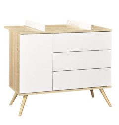 COMMODE 1 PORTE ET 3 TIROIRS BLANC VERSION TIROIRS BLANC SEVENTIES