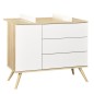 COMMODE 1 PORTE ET 3 TIROIRS BLANC VERSION TIROIRS BLANC SEVENTIES