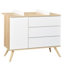 COMMODE 1 PORTE ET 3 TIROIRS BLANC VERSION TIROIRS BLANC SEVENTIES