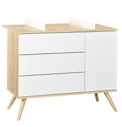 COMMODE 1 PORTE ET 3 TIROIRS BLANC VERSION TIROIRS BLANC SEVENTIES