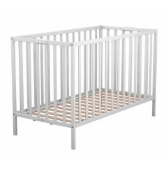 LIT 60X120 CM BOIS PLIANT EASY BLANC LAQUE