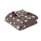 COUVERTURE 75X100 CM MICROFIBRE TAUPE ETOILES