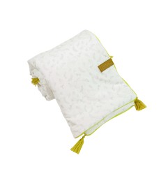 COUVERTURE DOUBLE FACE 75X100 CM LEAFY BUNNY