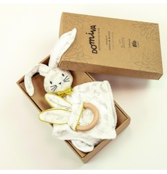 BOX DOUDOU + ANNEAU DENTITION LEAFY BUNNY