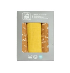 LOT 3 LANGES 70*70CM - FLEURIS