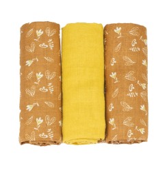 LOT 3 LANGES 70*70CM - FLEURIS