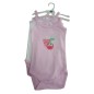 2 BODYS BRETELLE 3-24M VERT/ROSE