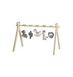 ARCHE D ACTIVITE AVEC 5 JOUETS TRICOT SUSPENDUS TIPI