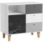COMMODE BABY BLANC GRAPHITE GRIS GRIS ARDOISE
