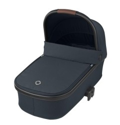 MC ORIA CARRYCOT ESSENTIAL GRAPHITE (BLACK RIM, BROWN LEATHER)