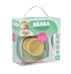 SET 4 PIECES VAISSELLE SILICONE JAUNE